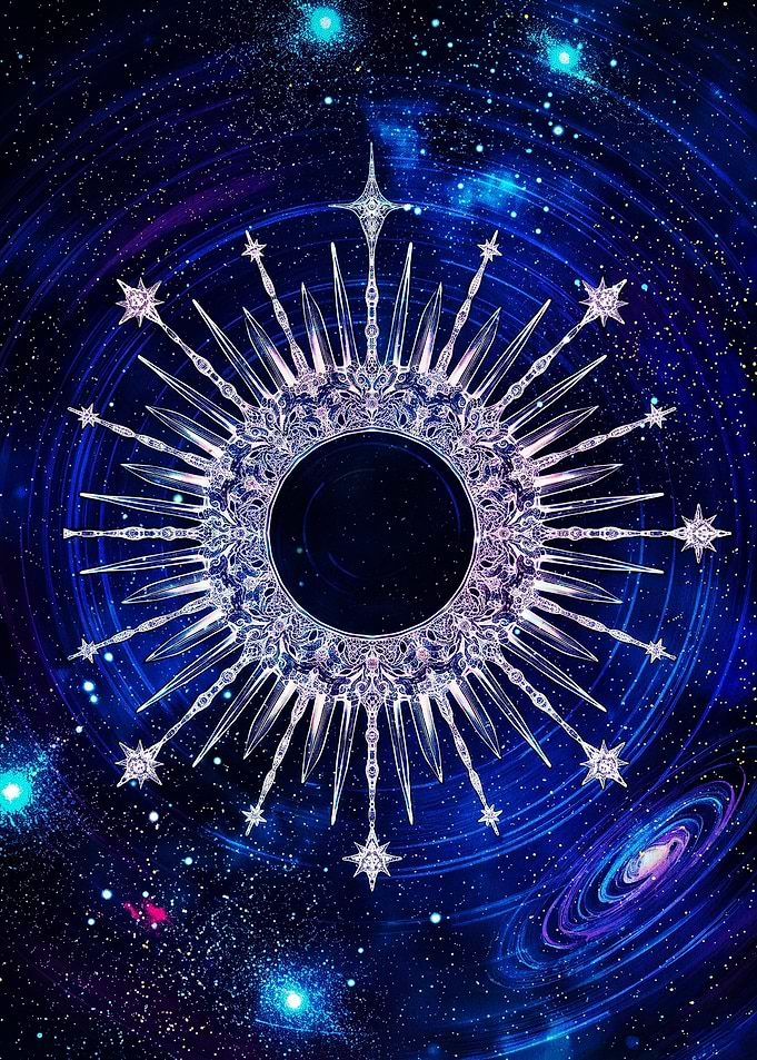 Celestial Starburst Mandala in Space