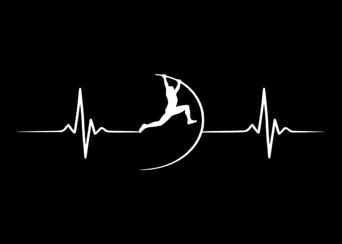 Pole Vault Heartbeat EKG Design