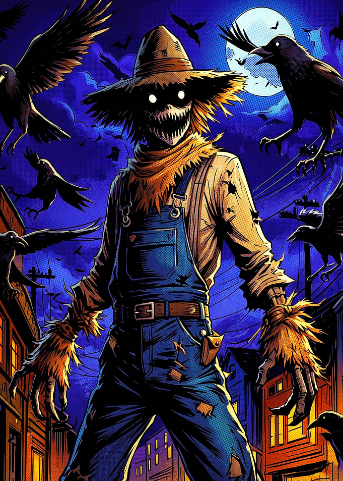 Scarecrow Horror Comic Book Illustration