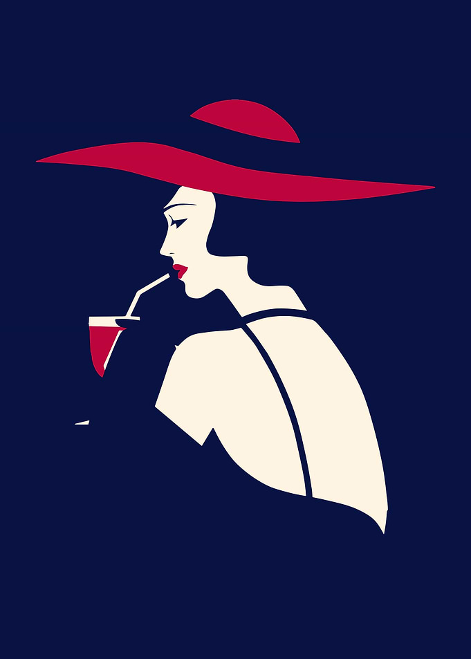 Elegant Woman in Red Hat