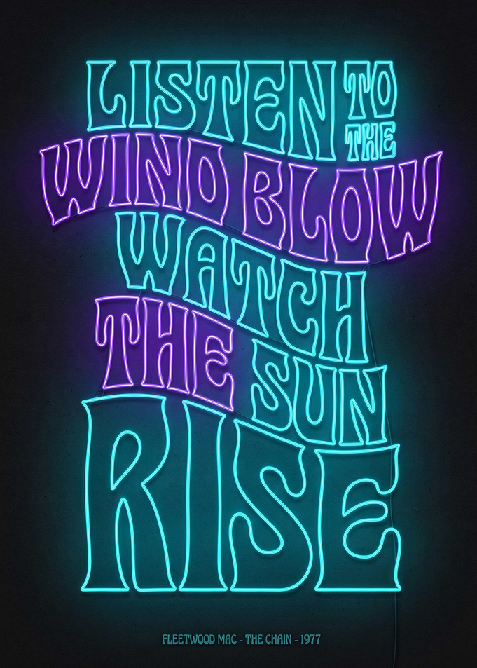 Fleetwood Mac Neon Lyric Poster
