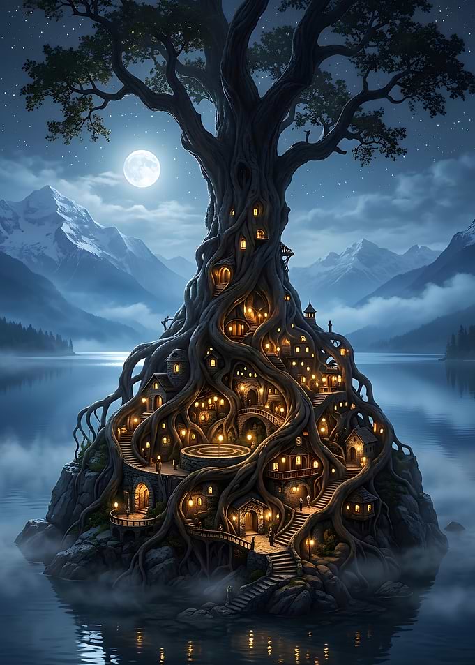 Enchanted Tree Village on Island