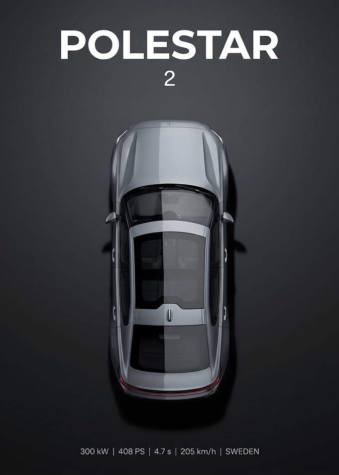 Polestar 2 Top View Poster