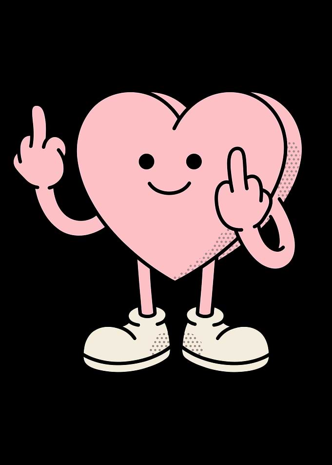 Sassy Pink Heart Character