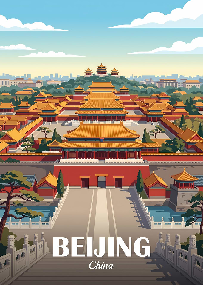Beijing Forbidden City Travel Poster