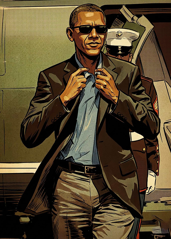 Barack Obama Comic Style Illustration