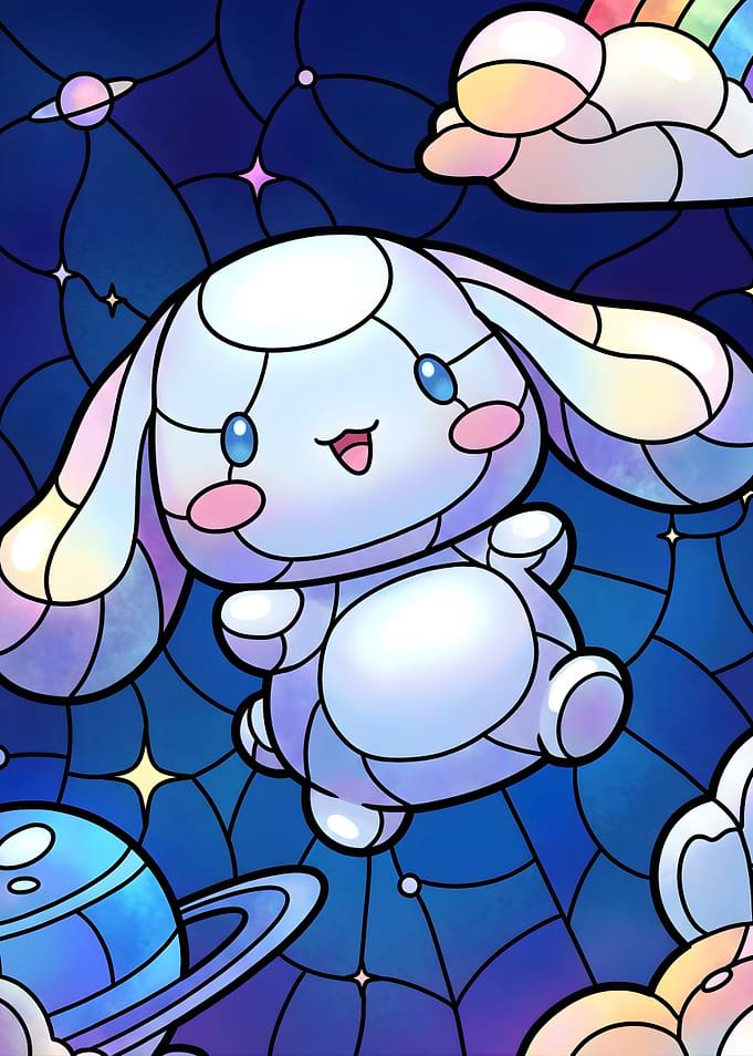 Stained Glass Cinnamoroll Space Adventure