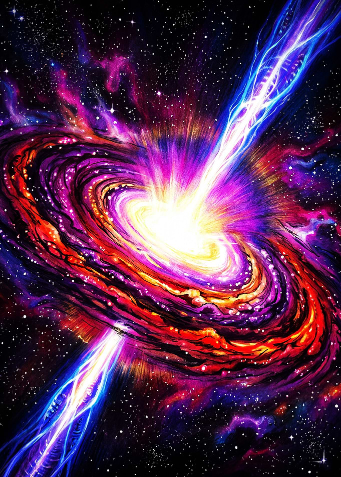 Vibrant Quasar Cosmic Energy Blast