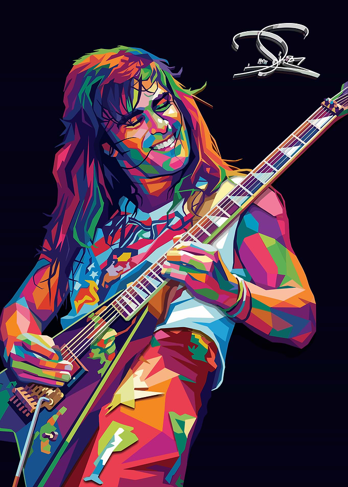 Dan Spitz Colorful Pop Art Guitarist Portrait