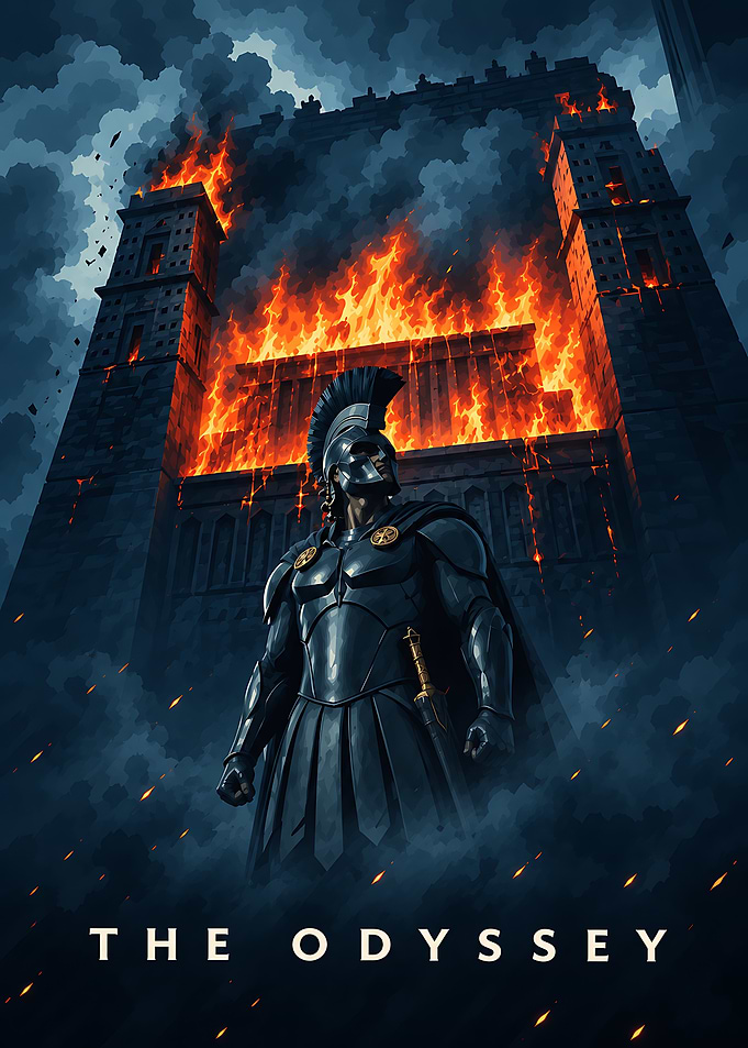 The Odyssey Warrior Before Burning Castle