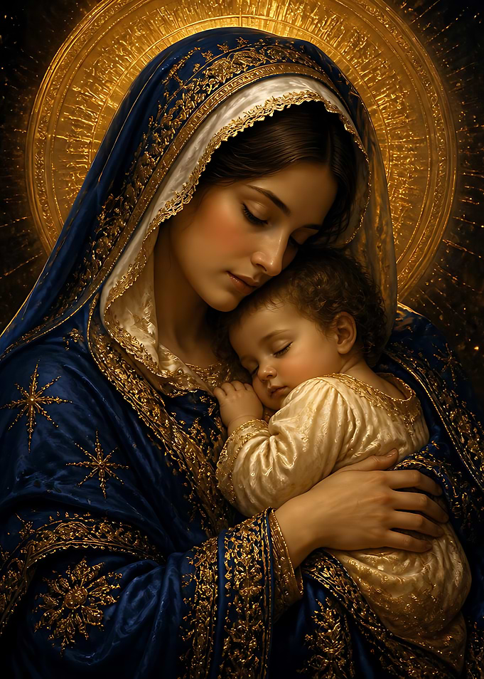 Madonna and Child Religious Portrait