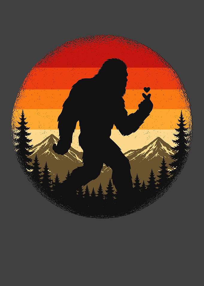 Bigfoot Making Finger Heart Gesture