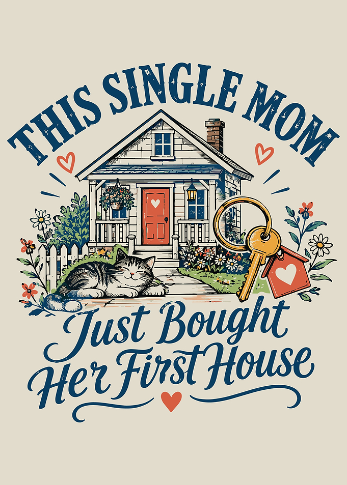 Single Mom First House Illustration