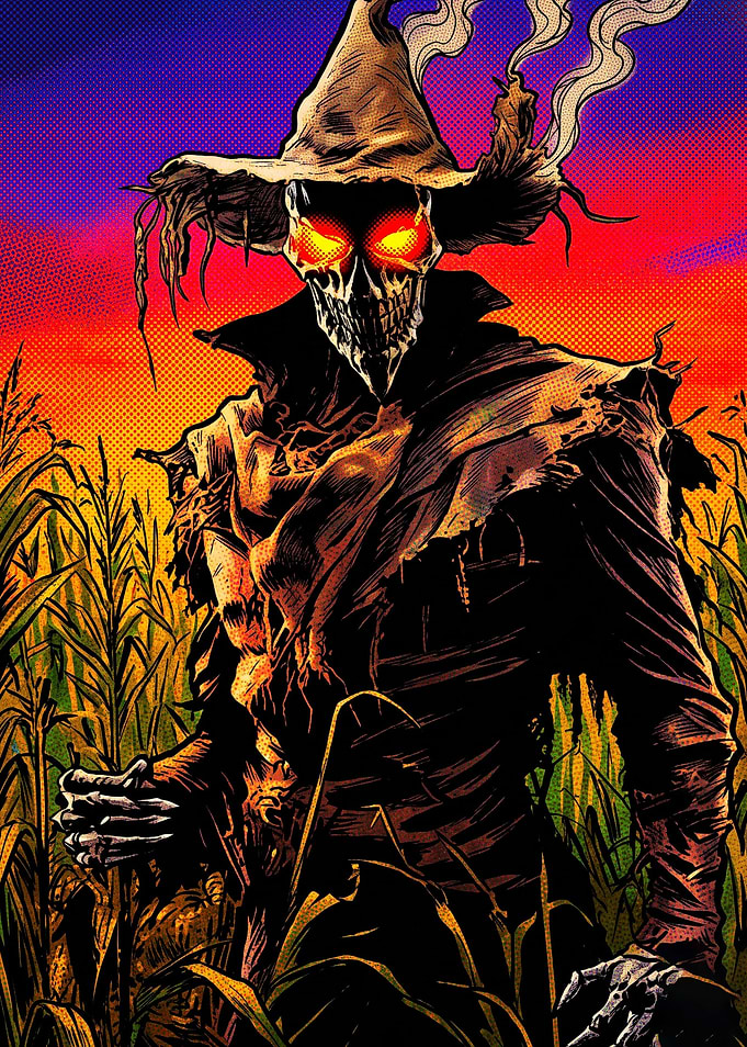 Scarecrow Comic Book Style Illustration