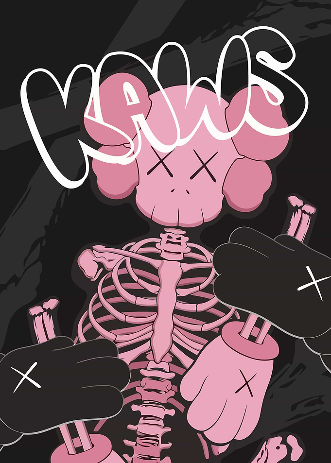 KAWS Pink Skeleton