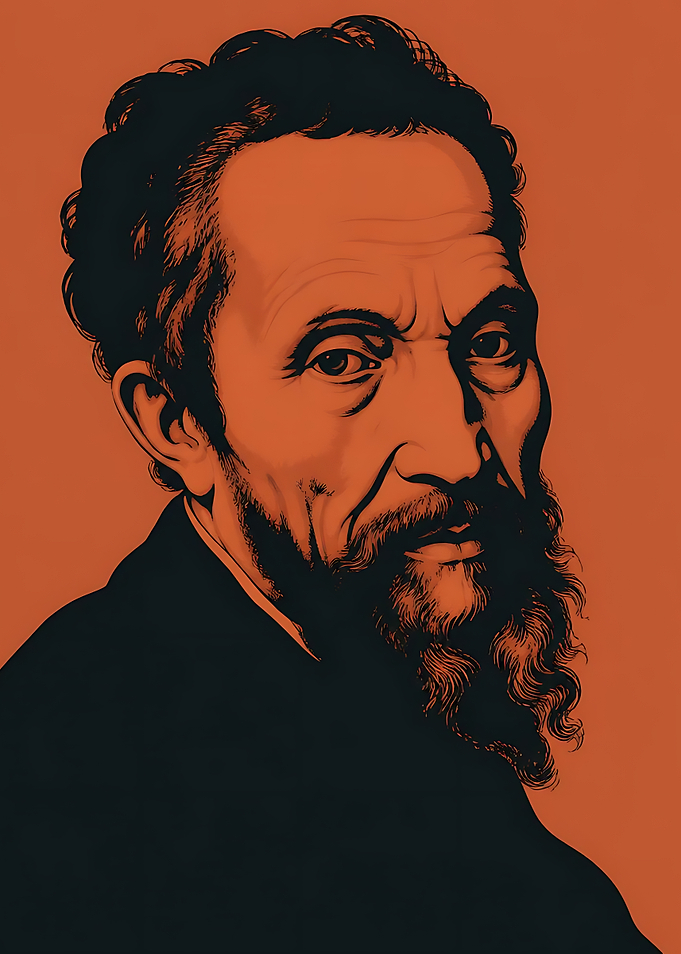 Michelangelo Portrait Minimalist Art
