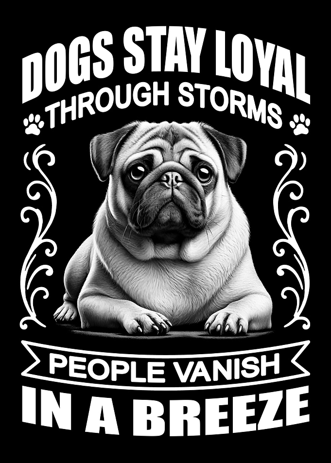 Loyal Pug Inspirational Quote Design