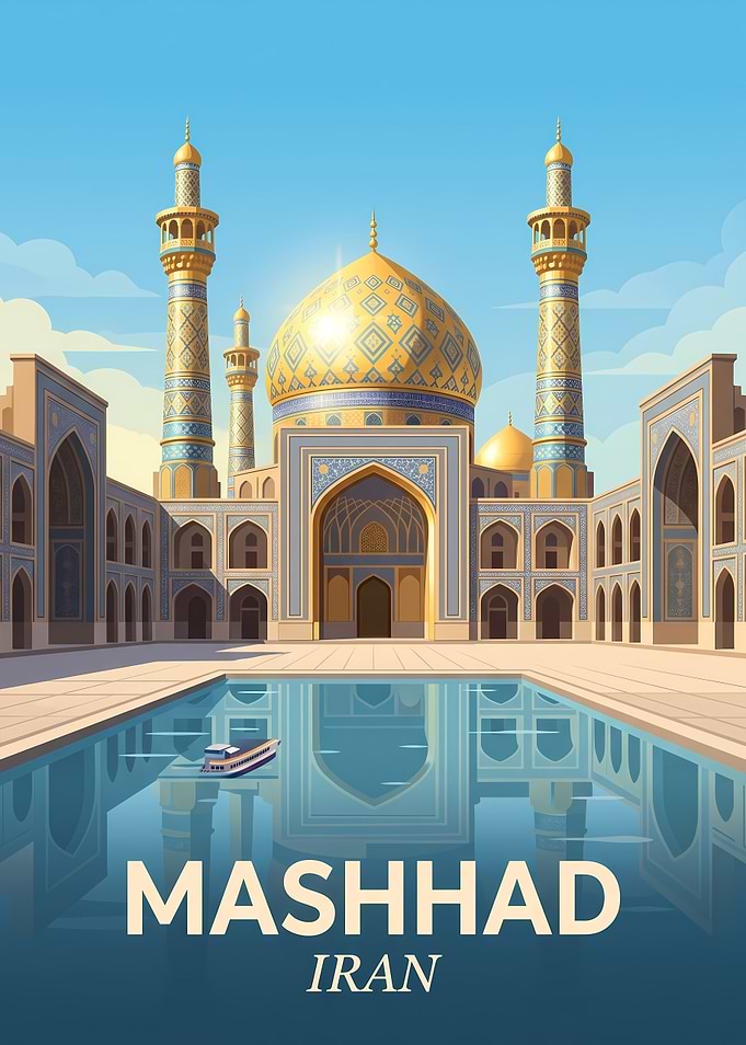 Mashhad Iran Travel Poster