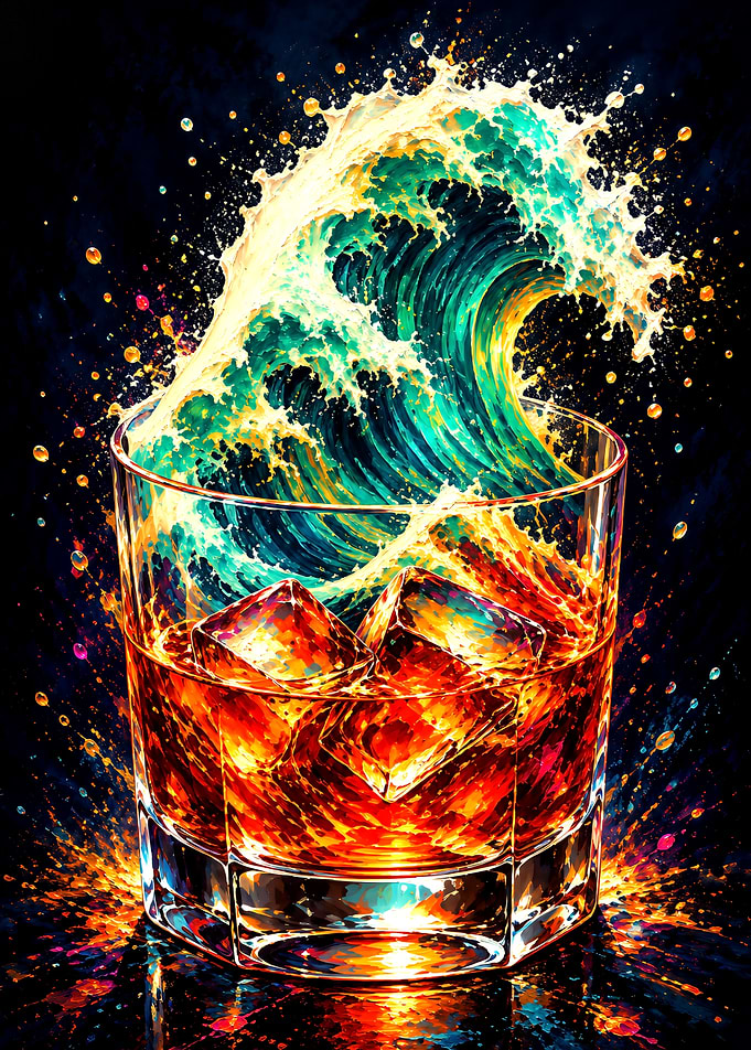 Abstract Drink Wave Splash Art