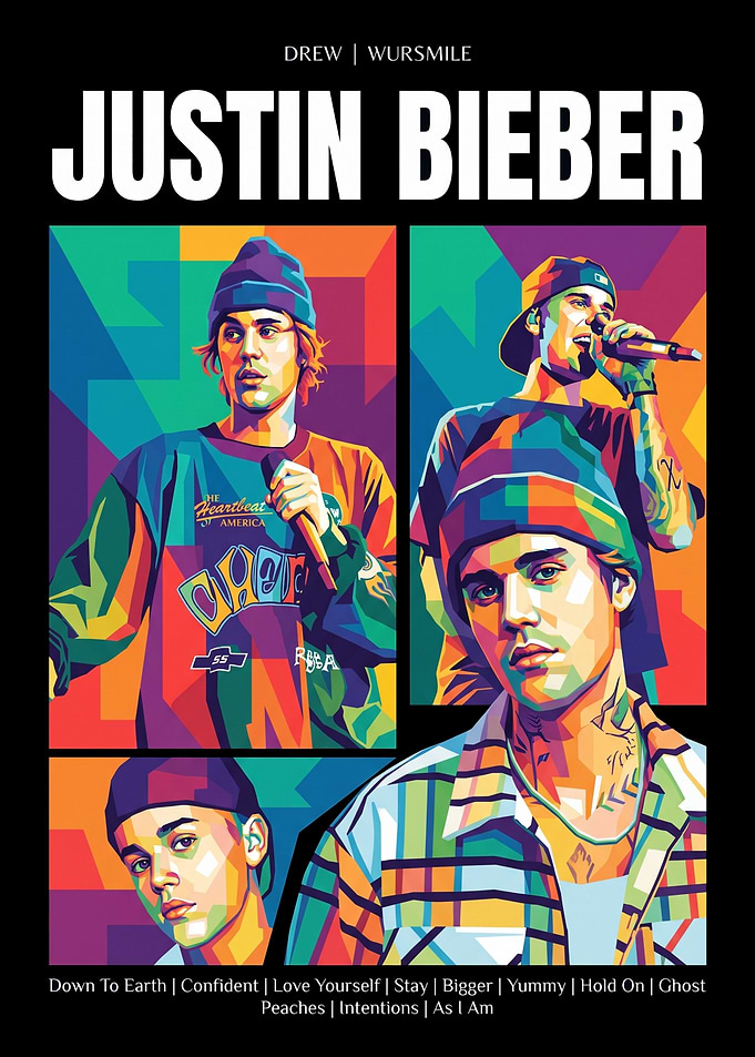 Justin Bieber Pop Art Poster