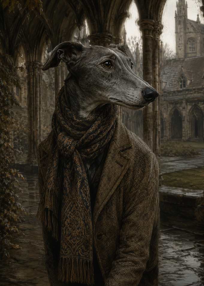Sophisticated Greyhound in Tweed