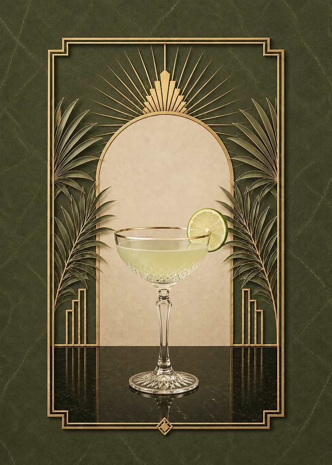 Art Deco Gimlet Cocktail