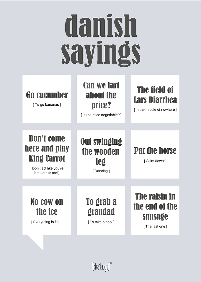 Funny Danish Sayings Poster