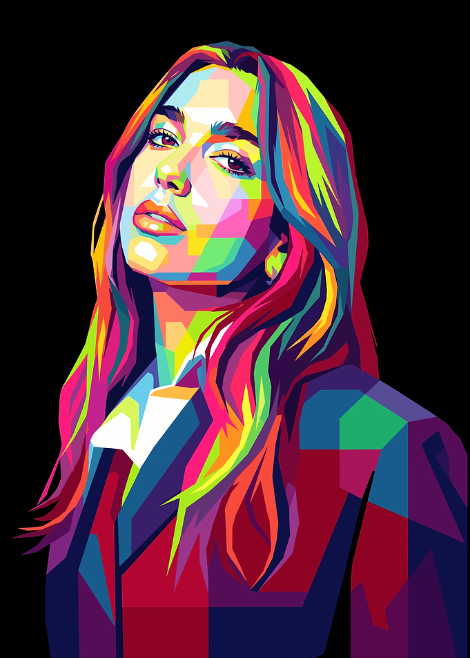 Colorful Pop Art Portrait of Dua Lipa