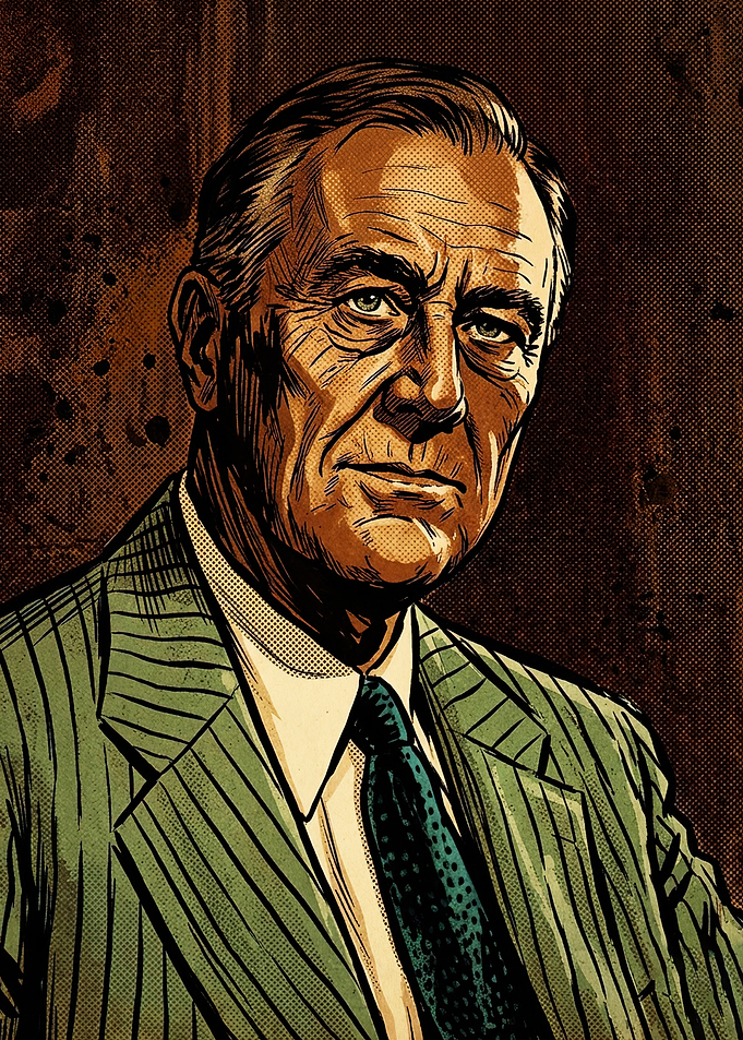 Franklin D. Roosevelt Portrait Illustration
