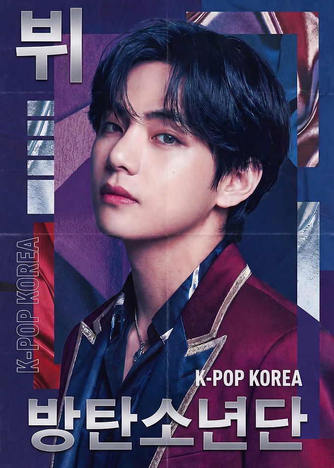 V from BTS K-Pop Poster
