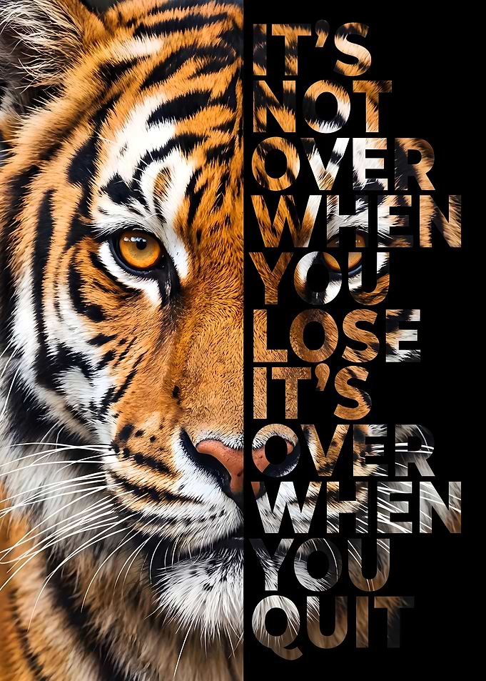 Tiger Inspirational Quote Wall Art