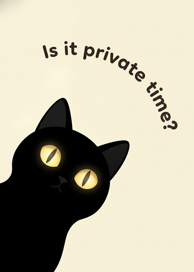 Curious Black Cat Illustration