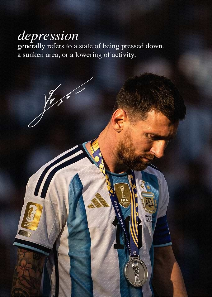 Lionel Messi Reflective Sports Poster
