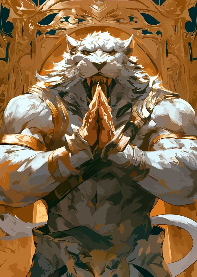 White Tiger Warrior in Prayer