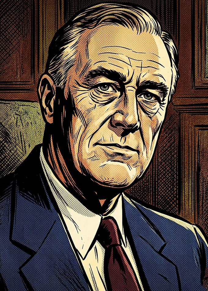Franklin D. Roosevelt Comic Style Portrait