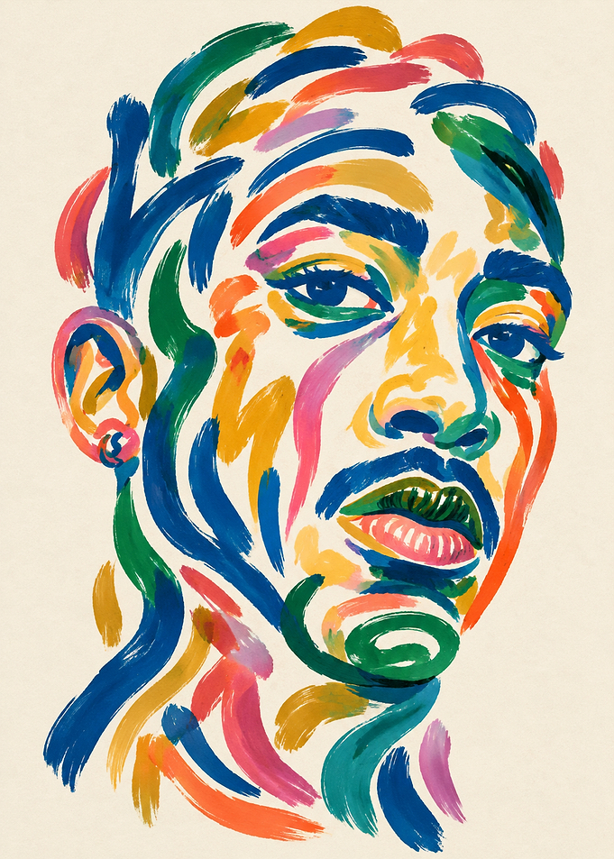 Colorful Abstract Portrait of a Man