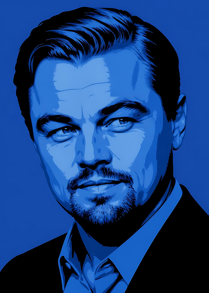 Leonardo DiCaprio Blue Pop Art Portrait