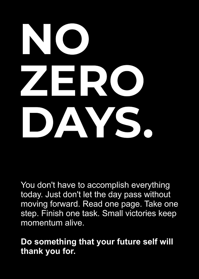 No Zero Days Motivational Poster