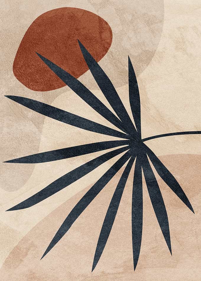 Minimalist Abstract Palm Leaf Art