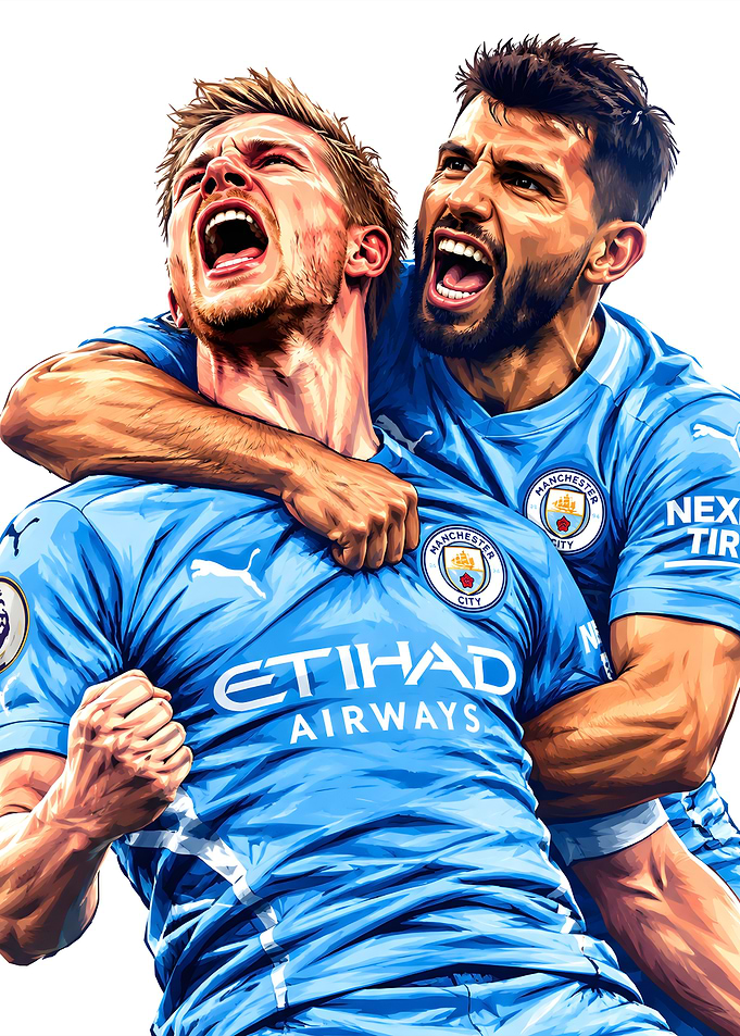 Kevin De Bruyne and Sergio Aguero Manchester city