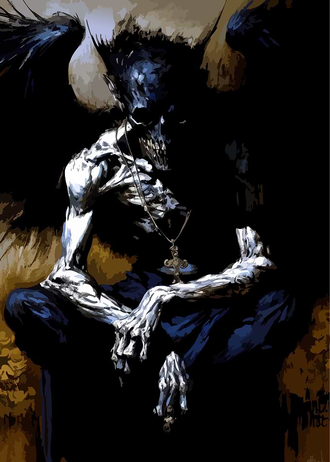 Dark Grim Reaper Sitting Figure