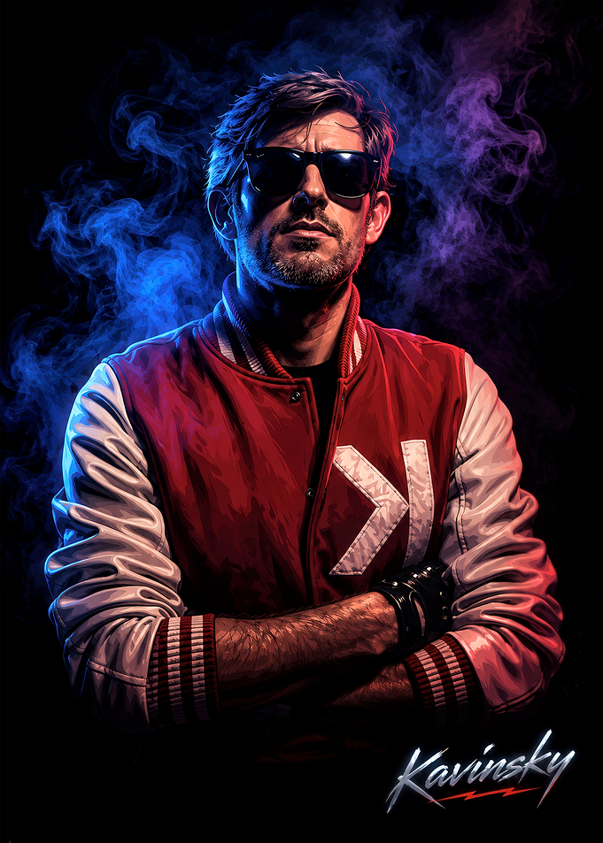 Kavinsky Synthwave Portrait