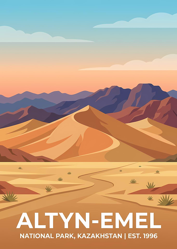 Altyn-Emel National Park Travel Poster