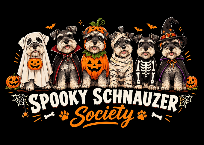 Spooky Schnauzer Society Halloween Illustration