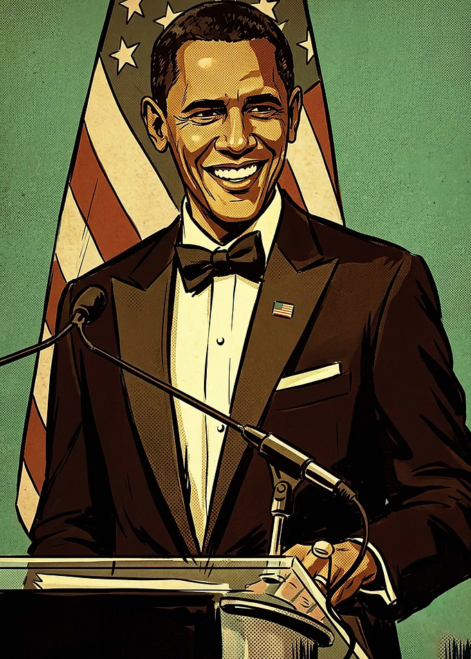 Barack Obama Vintage Style Portrait