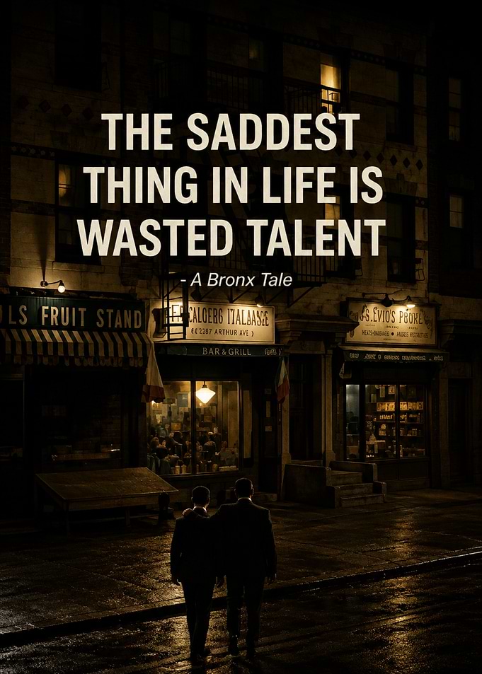 A Bronx Tale Inspirational Quote Poster