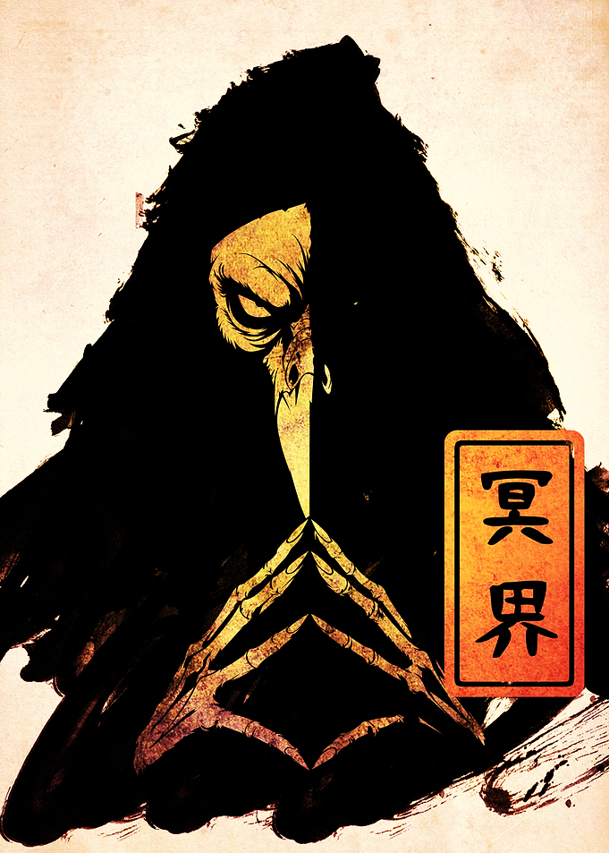 Grim Vulture Reaper Underworld Japanese Art