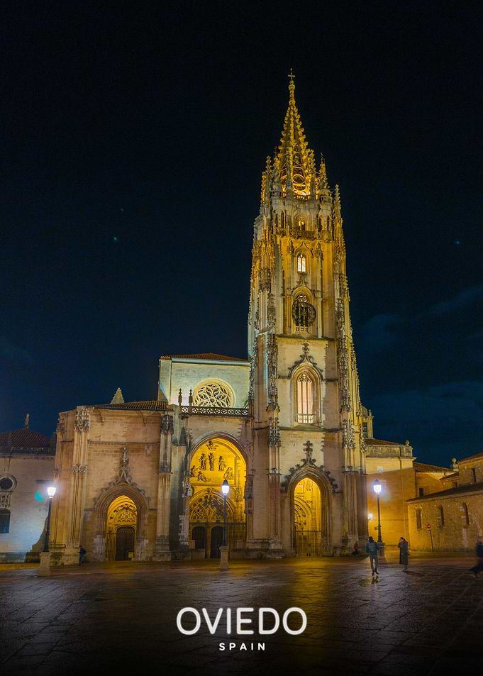 Oviedo Cathedral at Night