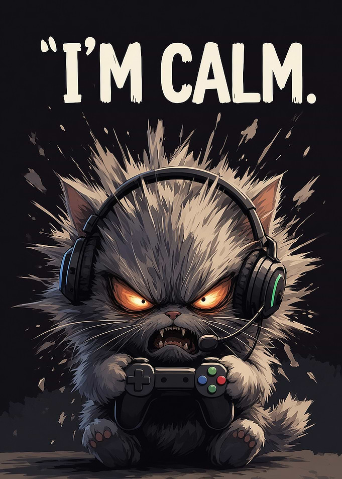 Angry Gamer Cat Saying I'm Calm
