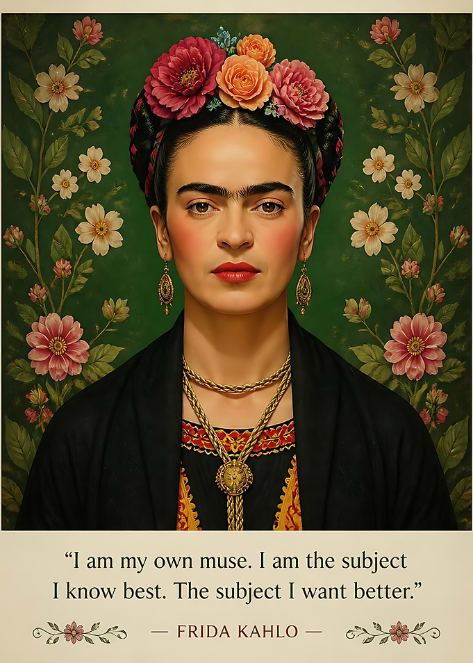 Frida Kahlo Inspirational Portrait Poster